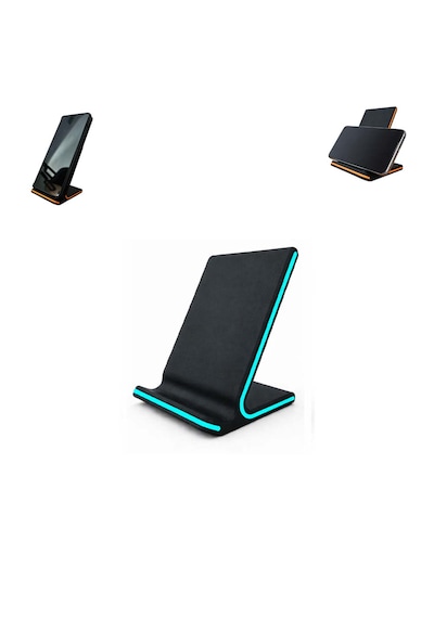 Özel Üretim Telefon Standı Telefon Tutucu Masaüstü Vb. İçin Özel Tasarım Ebat: 10,3 Cm X 6,9 Cm X 7 Cm Siyah - Turkuaz