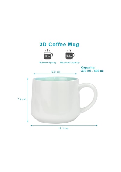 Mukko Home 3d Porselen Kupa Sevimli Zebra Figürlü, 350 Ml, Eğlenceli Ve Şık Tasarım,mavi Beyaz - Çok Renkli