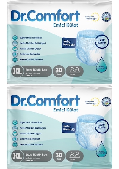 Dr.comfort Hasta Bezi Yetişkin Emici Külot Ekstra Büyük Xl 60adet XL