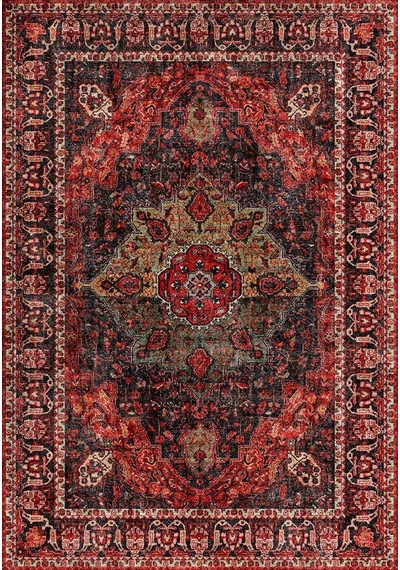 Çam Halı Anatolia 32-067 Etnik Eskitme Desenli Dokuma Tabanlı Yıkanabilir Şönil Salon Ve Oda Halısı Multi 5