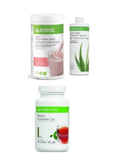 Herbalife 1 Ahududu Ve Beyaz Çikolotalı Shake + 1 Aloe + 1 Klasik Çay