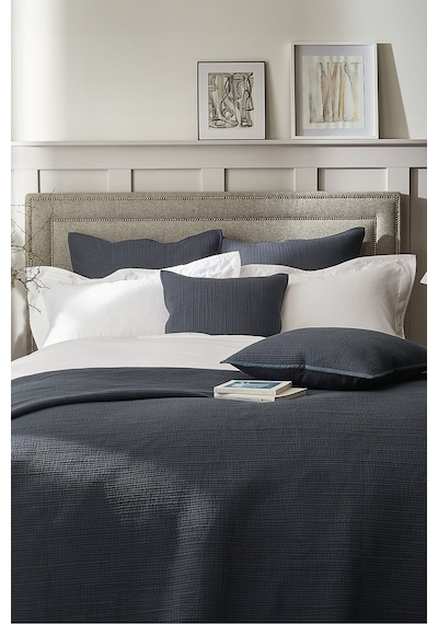 The White Company Belgravia Yastık, %100 Pamuk & Ipek, 50x50cm Lacivert