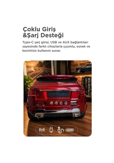 Delux Serisi Bluetooth Hoparlör Suv Araba D88 Beyaz 16w Eğlenceli Şirin Müzik
