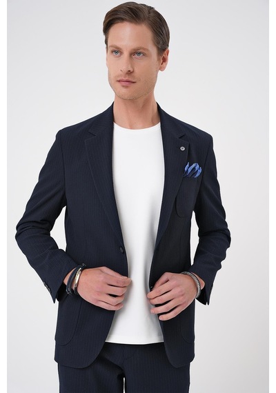 Efor Comfort Fit Mono Yaka Çift Yırtmaç Torba Cep Gofre Kumaş Casual Lacivert Ceket C 703 Lacivert Efor Comfort Fit Mono Yaka Çift Yırtmaç Torba Cep Gofre Kumaş Casual Lacivert Ceket C 703 Lacivert