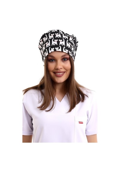 Kedi Desenli Cerrahi Bone - Doktor Bone-Standart-3904 Kedi