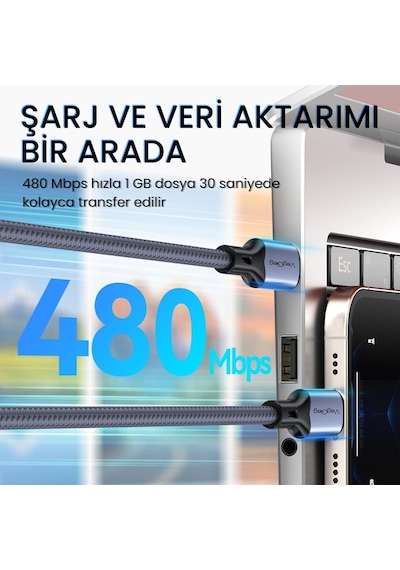 27w 3a Usb Type-c To Lightning Apple Uyumlu iPhone iPad Hızlı Şarj Ve Data Kablosu 1.2 Metre Standart