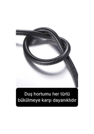 80 Cm Siyah Kısa Tepe Ara Duş Hortumu Spiral Robot Bağlantı Örgü Dayanıklı Kopmaz Patlamaz Sızdırmaz Standart Diğer