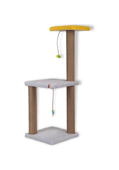 82 Cm Krem İki Katlı Kedi Tırmalama Tahtası Catnipli Tırmalama Tahtası Krem