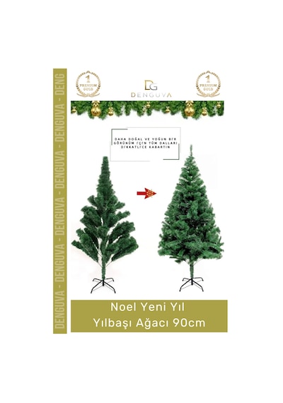 Yılbaşıağacı Yılbaşı Çam Ağacı Sık Yapraklı Kaliteli Dekoratif Yeşil Ayaklı Yeni Yıl Noel Paket 90 Standart