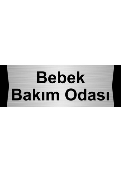 Bebek Bakım Odası 7x20cm Gümüş Renk Metal Yönlendirme Levhası