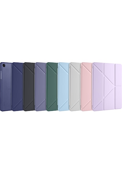 Samsung Galaxy Tab A9+ Plus / A11+ Plus Uyumlu Üçgen Standlı Uyandırma Fonksiyonlu Tablet Kılıfı Kapaklı Kılıf
