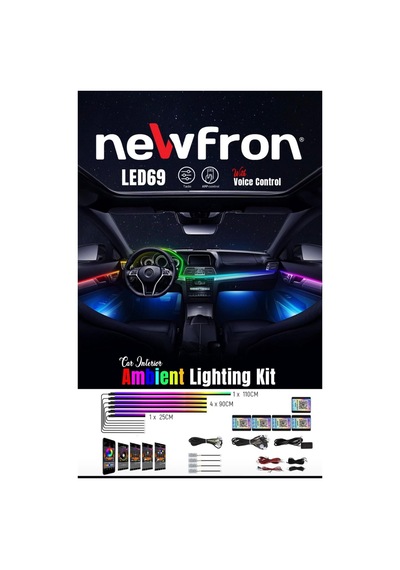 By Reis Audio Nf-led69 Xl Yeni Ext Uzun Araç İçi 64renk Ambiyans Aydınlatma Kayarlı Led