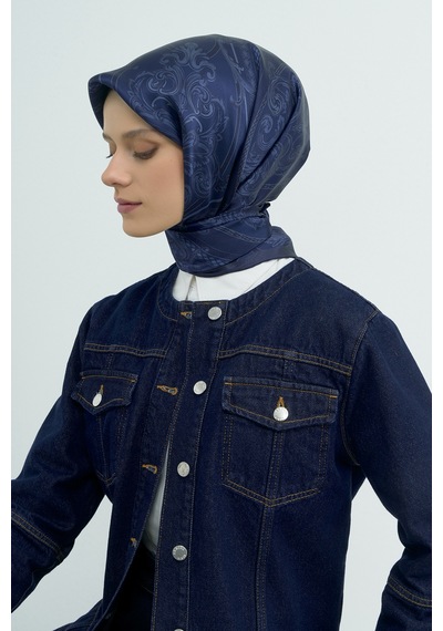 Armine Saf İpek Sura Eşarp-2026 İlkbahar-yaz- 953700d Lacivert-21