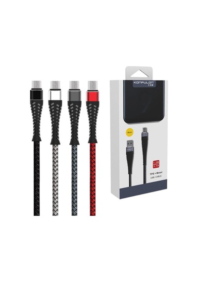 S61 Micro Usb Kablo 1.2m 2.1a - Siyah 23101372