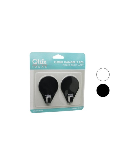 2pcs Cloud Askı Siyah - Beyaz Plastik Yapışkanlı Montaj 5615 50cm