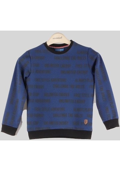 Alexandergardi Alexandergardı Desenli Bisiklet Yaka Çocuk Sweatshirt C22-90400 001 Lacivert
