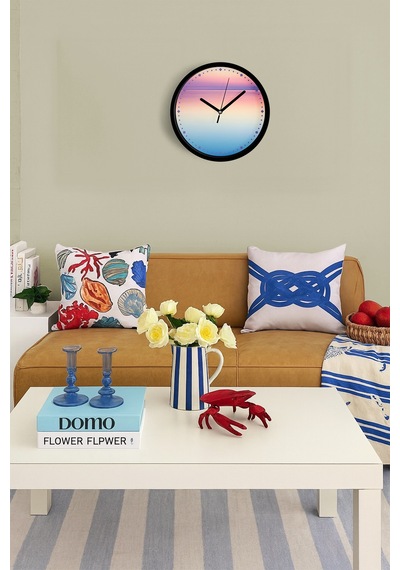 Modern Tasarım Duvar Saati - 30cm - Önü Camlı Siyah Kasa - Sessiz Mekanizma-jh0442 Siyah