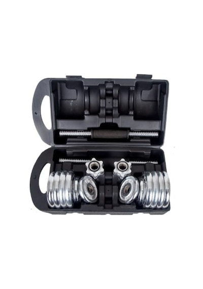 CKSpor 20 KG Krom Dumbell Seti Çantalı Döküm Plaka Dambıl Seti Cks20