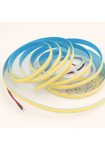 Cob Led Şerit 320/led 5m 12v Beyaz Işık 8mm Ip20 Aydınlatma Hortumu Kendinden Yapışkanlı Adaptör Dahil