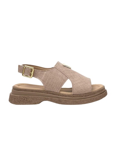 Kadın Rad Vizon Keten Bilekten Bağlamalı Sandalet 4 Cm Sn100 001