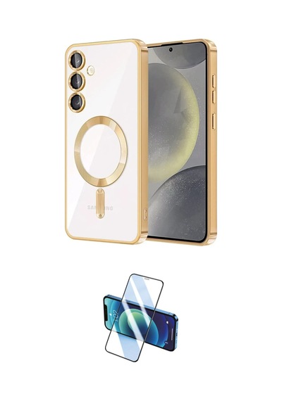 Cep Samsung Uyumlu Galaxy A15 4g Kılıf Nova Işık Özel Seri İkili Koruma Seti Najmaddin Titan Gri