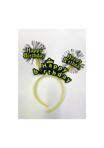 Happy Birthday Neon Renk Doğum Günü Tacı 12 Adet - Parti Taçları - Pakette 12 Adet 0 - 99
