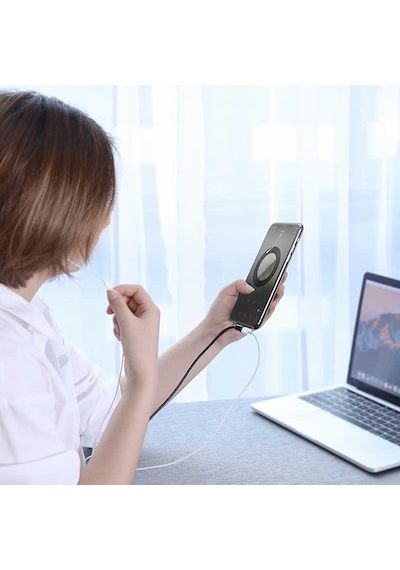 Baseus Entertaining Audio Data Kablo Usb Lightning 2A 1M Siyah