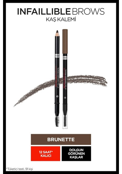 L'oréal Paris Infaillible Brows Kaş Kalemi 03 Brunette Siyah