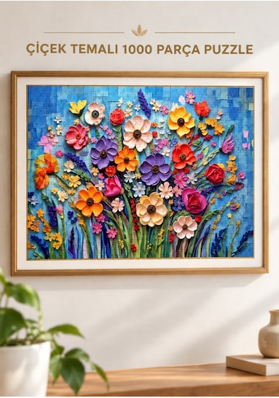 1000 Parça Çiçekler Puzzle 48 X 68 Cm Yüksek Baskı Kaliteli Eğlenceli Ve Eğitici Puzzle