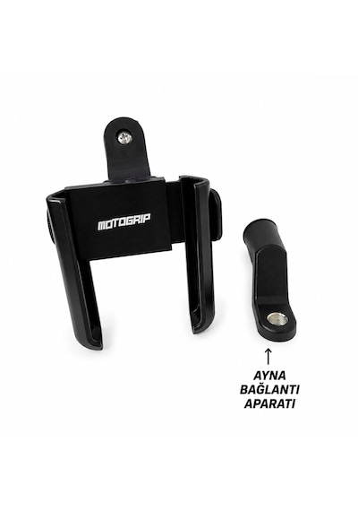 Kl34 Motosiklet / Bisiklet Ve E-scooter Uyumlu Telefon Tutucu Ayna + Gidona Bağlantılı