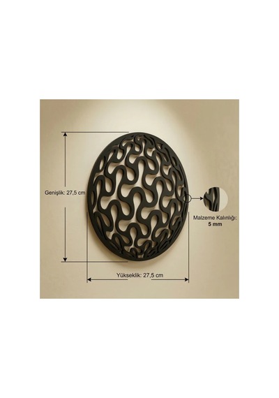 Geometrik Desenli Daire Duvar Tablosu Mdf Lazer Kesim Modern Minimal Duvar Süsü Renk