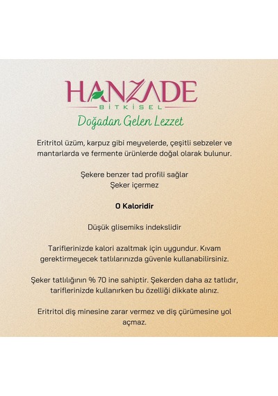Hanzade Bitkisel Eritritol Pudra Form 1 KG