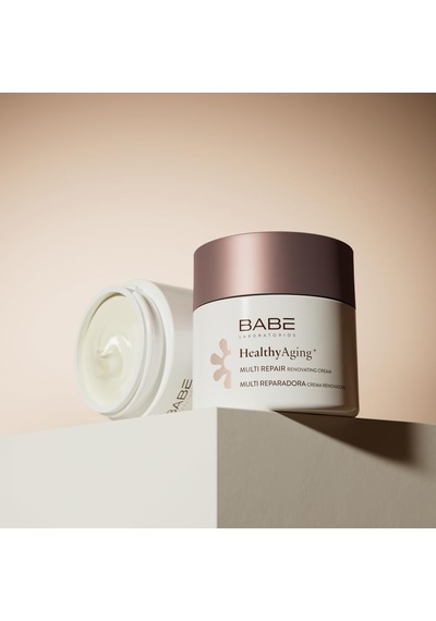 Laboratorios Babé - Multi Reparadora Healthyaging+ Crema Facial Hidratante De Noche Renovadora 50 Ml Nutritiva Regeneradora Aspecto Joven Colágeno Piel Sensible Antiarrugas