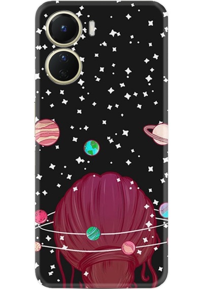 Vivo Y16 Kilif Resimli Silikon Space Woman 1311 566401185