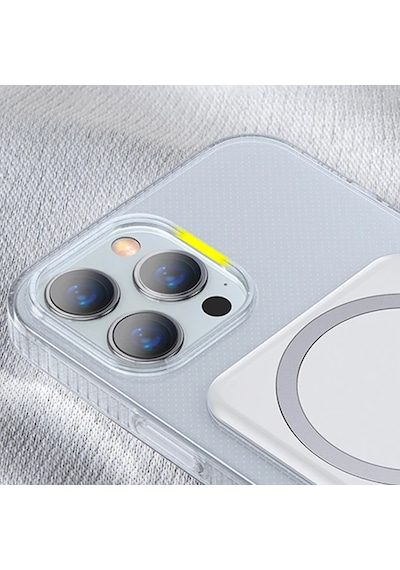 Baseus Apple iPhone Uyumlu 13 Pro 6.1inç Manyetik Magsafe Standlı Silikon - Kılıf- 5775 Şeffaf