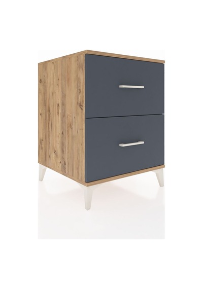 Kronos Komodin 2 Çekmeceli 60x59x80 Çam-antrasit Atlas Çam