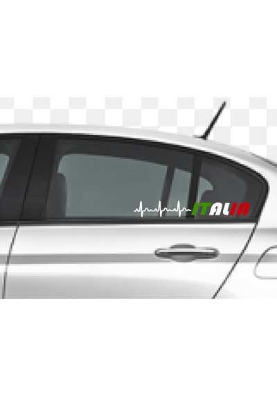Kalp Ritimli Italy Yazı Sticker - Araba Oto Motosiklet Cam Sticker - 00078 60 Cm
