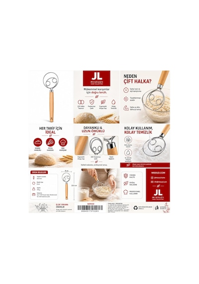 Jl Missuzi Home Collection - Danish Dough Whisk Hamur Karıştırıcı Diğer