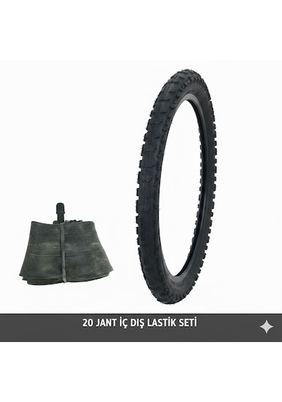 Güçlü Bisikletmotosiklet 20 Jant Bisiklet İç Dış Lastik Seti - 20x1.75/2.125 Uyumlu - Dış Lastik + İç Lastik Oto Kalın Sibop