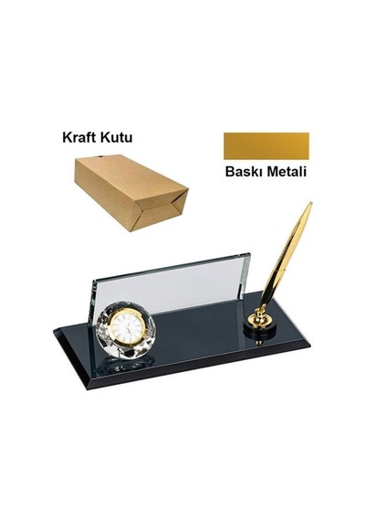 Sublimasyon Kristal Masa İsimliği Kalemli Ve Saatli 534sa