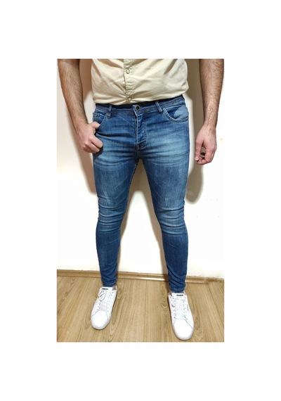 Çello Mello Erkek Mavi Kot Kaliteli Likralı Pantolon Mavi Mavi