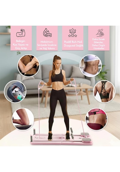 Çok Fonksiyonlu Egzersiz Aleti, Pilates Reformer, Direnç Bantlı, Ev Tipi Istasyon Tahtası, Zama
