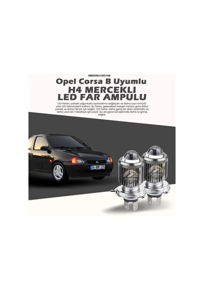 Opel Corsa B Uyumlu Mercek Led Xenon Uzun - Kısa Çift Renk Şimşek Etkili