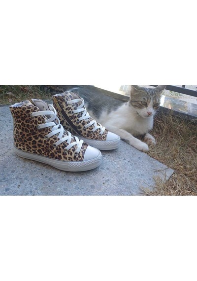 Scarpe Magiche Leopar Desenli Kız Ayakkabı 31-35 Numara Arası Işıksızdır Leopar Desenli