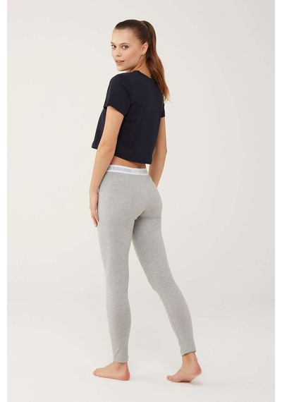 U.S. Polo Assn. Kadın Gri Melanj Tayt 16605 Gri