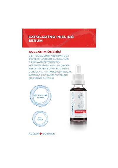 Exfoliating Cilt Tonu Eşitleyici Ve Yenileyici Kırmızı Peeling Serum 30 Ml %10 Aha %2 Bha