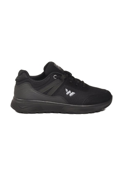 Walkway Siyah Fileli Hafif Bağcıklı Unisex Spor Ayakkabı 7001 Omina G