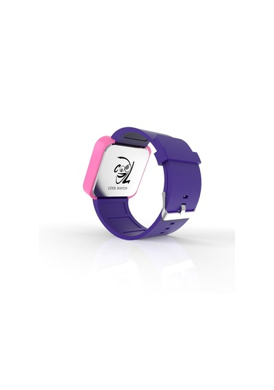 Cool Watch Saat - Pembe Led Kasa - Mor Kayış Unisex