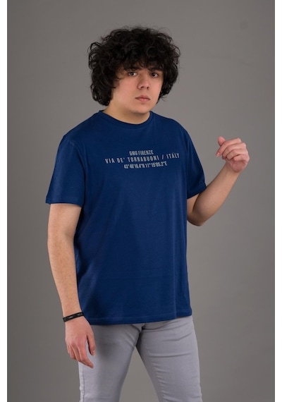 Regular Fit Baskılı Bisiklet Yaka Erkek T-Shirt
