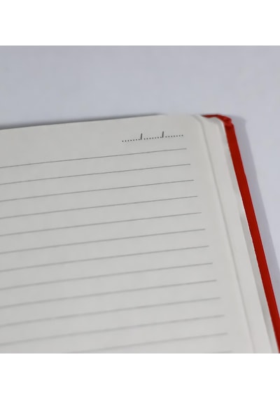 Kişiye Özel Kırmızı Renk Kapaklı Lastikli Çizgili Defter, Not Defteri